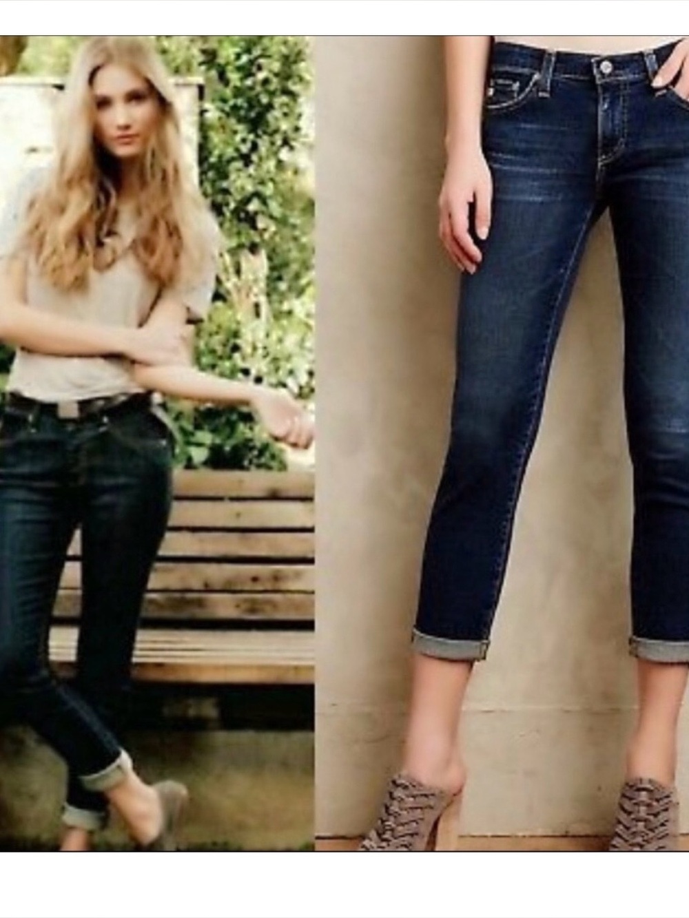 AG Adriano Goldschmied Stevie Roll-Up Slim Straight Jeans Dark Wash 32R